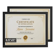 8.5x11 Picture Frame Set of 2,Display Pictures 8.5"x11",Black Photo Frame wit...