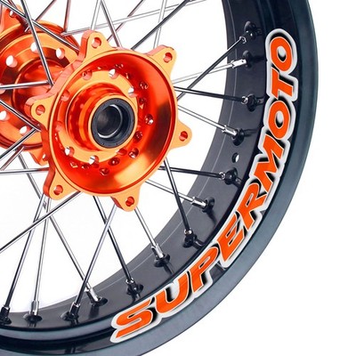 For TM TM 450EN 2007-2021 3D Supermoto Removable Decal Rim Wheel Sticker Set