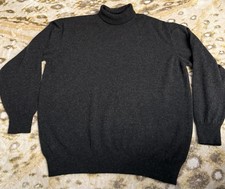 Loro Piana Cashmere Turtleneck Sweater Gray Size 56 Men's Made In Italy Vintage