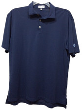 Peter Millar Summer Comfort Polo Shirt Mens Large Dark Blue Golf Performance