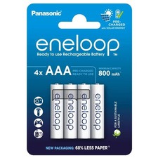 4 Panasonic Eneloop Rechargeable AAA HR03 Batteries Slider Pack 1.2v 750mAh