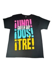 Hanes 2012 Green Day Uno Dos Tre T-Shirt Large Distressed Black