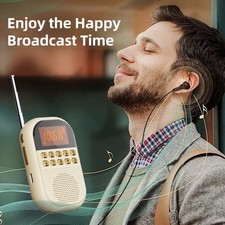AM FM Radio Bluetooth 5.4, 36H Battery 1100mAh Rechargeable Pocket Radio