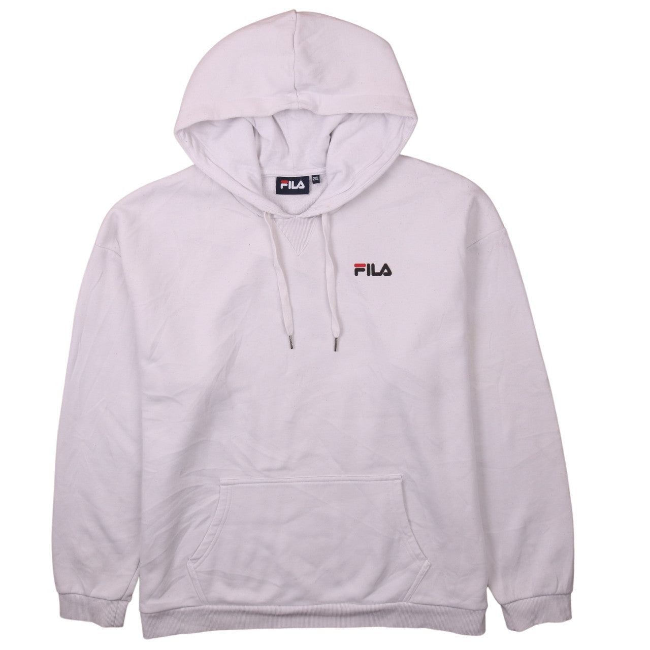 Felpa con cappuccio vintage FILA BIANCA UOMO 2XL