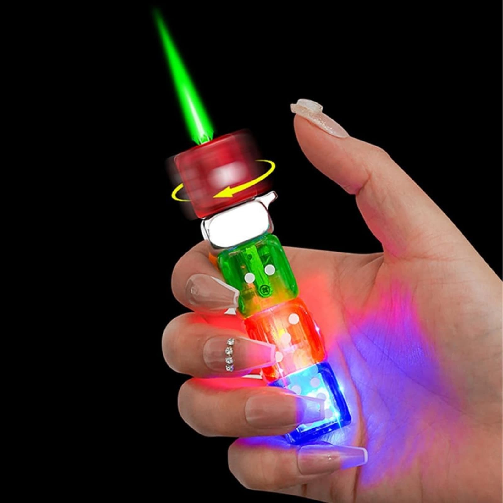 With Windproof Multicolour Led Light  Refillable Cool  Gadge