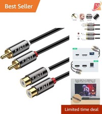 2 RCA Extension Cable 9ft Gold Plated Copper Heavy Duty Stereo Audio