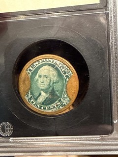 1862 JOHN GAULT ENCASED GEORGE WASHINGTON 10¢ U.S. POSTAGE STAMP FREE SHIPPING