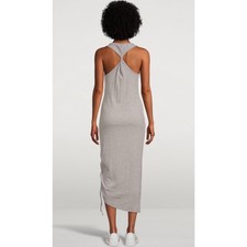 Sweaty Betty Weekend Twist-Back Dress Gray Long Midi Adjustable Medium Ribbed