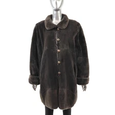 Neiman Marcus Brown Sheared Reversible Nutria Stroller- Size XL