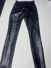Assets by SPANX Faux Leather Shaping Leggings Black Women's Medium 