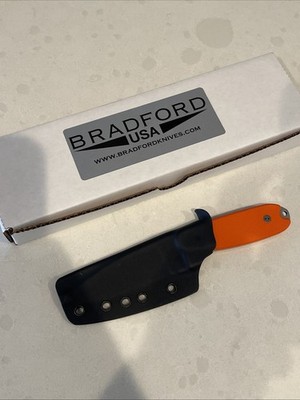Bradford Knives Guardian 3.5 Ultralite M390 Stonewash Full Height Flat Orange