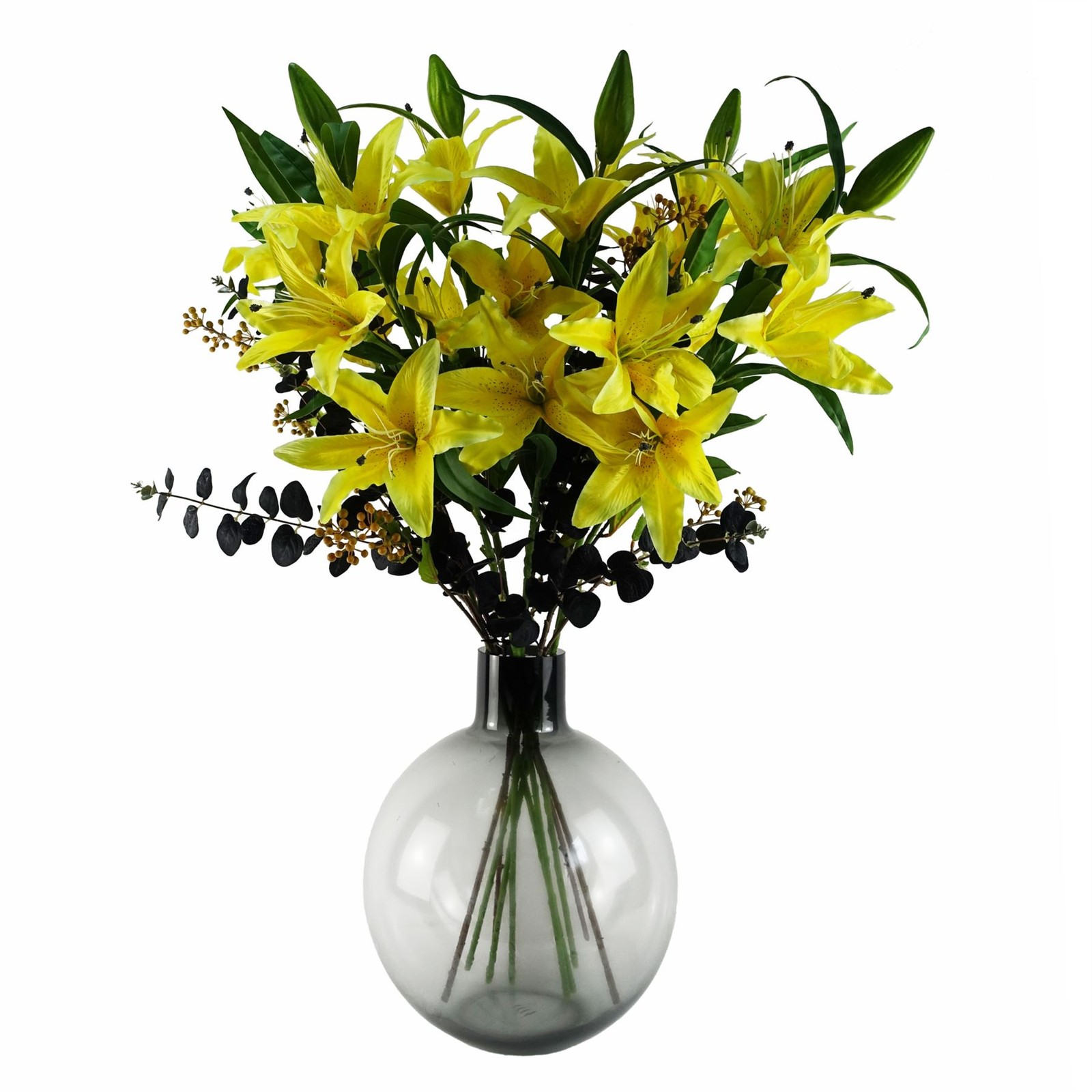 100 cm H Artificial Faux Floral in Glass Vase - Image 3