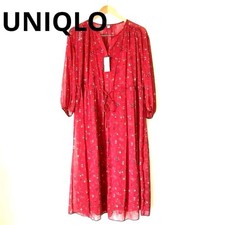 Uniqlo Cath Kidston Chiffon Long Dress Red S/S Relaxed Fit New