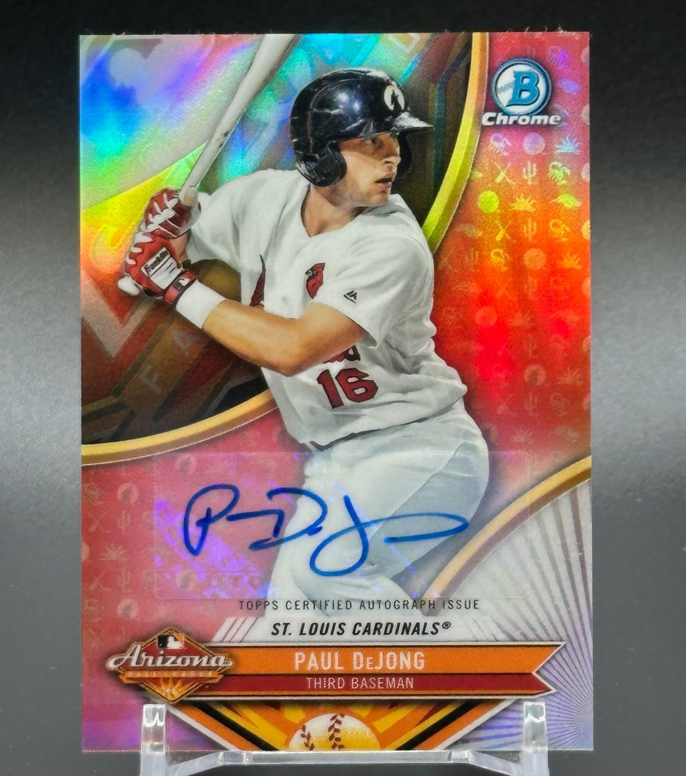 2017 Bowman Chrome 2016 AFL Fall Stars #'d /150 Paul DeJong #AFL-PDJ Auto 0t2