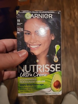 1-Garnier Nutrisse Nourishing Permanent Hair Color 11 Blackest Black