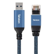 Tainston USB to Ethernet Cable, 3Ft USB3.0 A RJ45 Cable,USB3.0 3 FT, Blue