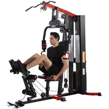 Fitvids Full Home Gym Station W/ Leg Training Pedal & 122.5 Lbs Weight Stack NEW