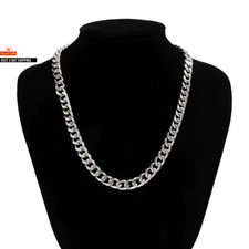 Simple Stainless Steel Cuban Chain Necklace for Men Gold Silver Color Metal Chai