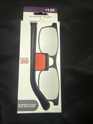 Sharper Image X Foster Grant, Compact Reading Glasses Snap In Case Ft +1.50