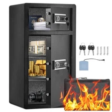 Uimoso Double Door 7.2 cu.ft Safe Box with Key Lock Password Cabinet Black