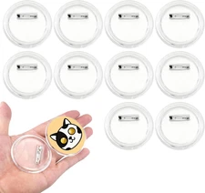 10Pcs Clear Button Pins, 2.28 Inch Transparent  Photo Buttons, Make Your Own But