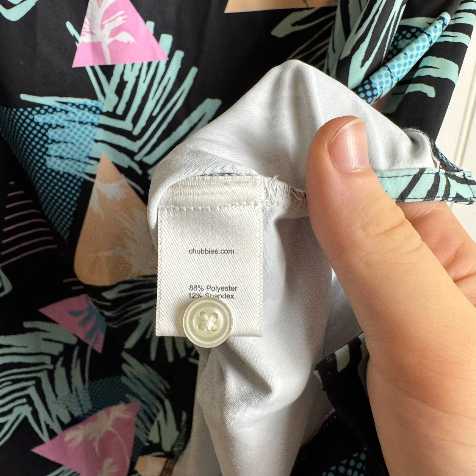 Chubbies Black Patterned Performance Polo Men's M… - image 3