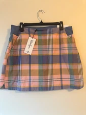 Walter Hagen Golf Skort Womens Large Plaid Performance 11 P11 Skirt Shorts NEW