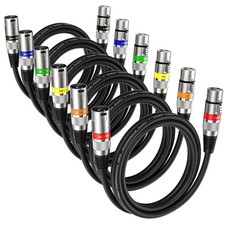 XLR Microphone Cable 2 Feet - Male to Female 3 Pins Balanced Cables, 6 Pack