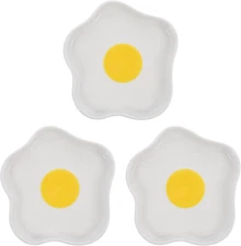 3Pcs Poached Egg Ceramic Plate Food Bowl Food Container Deviled Egg Tray Sushi P