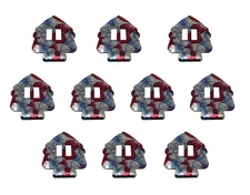 10 pcs Floral Print Arrowhead Shaped Slotted Metal Conchos Leather Crafts Bolo