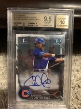 2016 Bowman Chrome Prospects 1st Bowman Willson Contreras Rookie RC Auto BGS 9.5