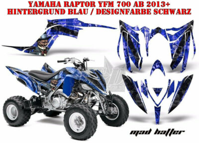 AMR RACING DEKOR GRAPHIC KIT ATV YAMAHA RAPTOR 700R AB 2013+ MAD HATTER B