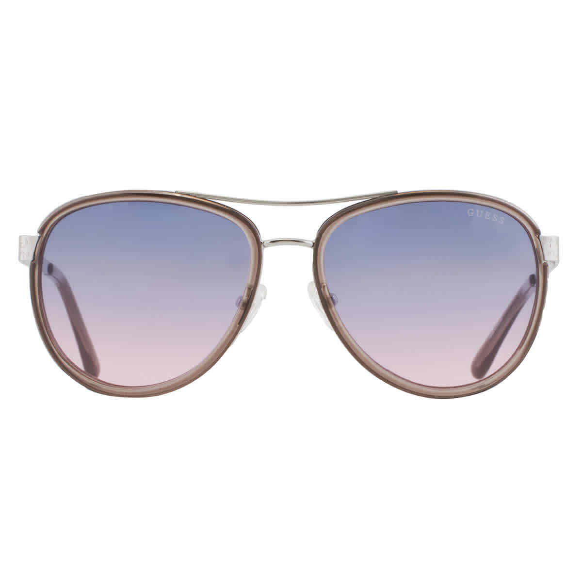 GUESS Factory GF6188 20B Aviator Sunglasses - Silver/Smoke for 