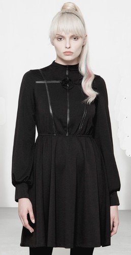 Robe gothique lolita victorienne pentacle métal manche bouffante mystic PunkRave - Photo 5/11