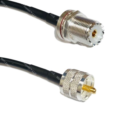 LMR240 UHF Female Bulkhead to PL259 UHF Male RF Cable FAST-SHIP LOT