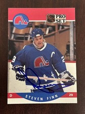 1990-91 Pro Set Steven Finn #514 Rookie RC AUTO Quebec Nordiques AUTOGRAPH
