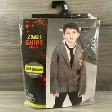 Zombie Blood Splattered Jacket Shirt Tie Child Standard to 10 Halloween Costume