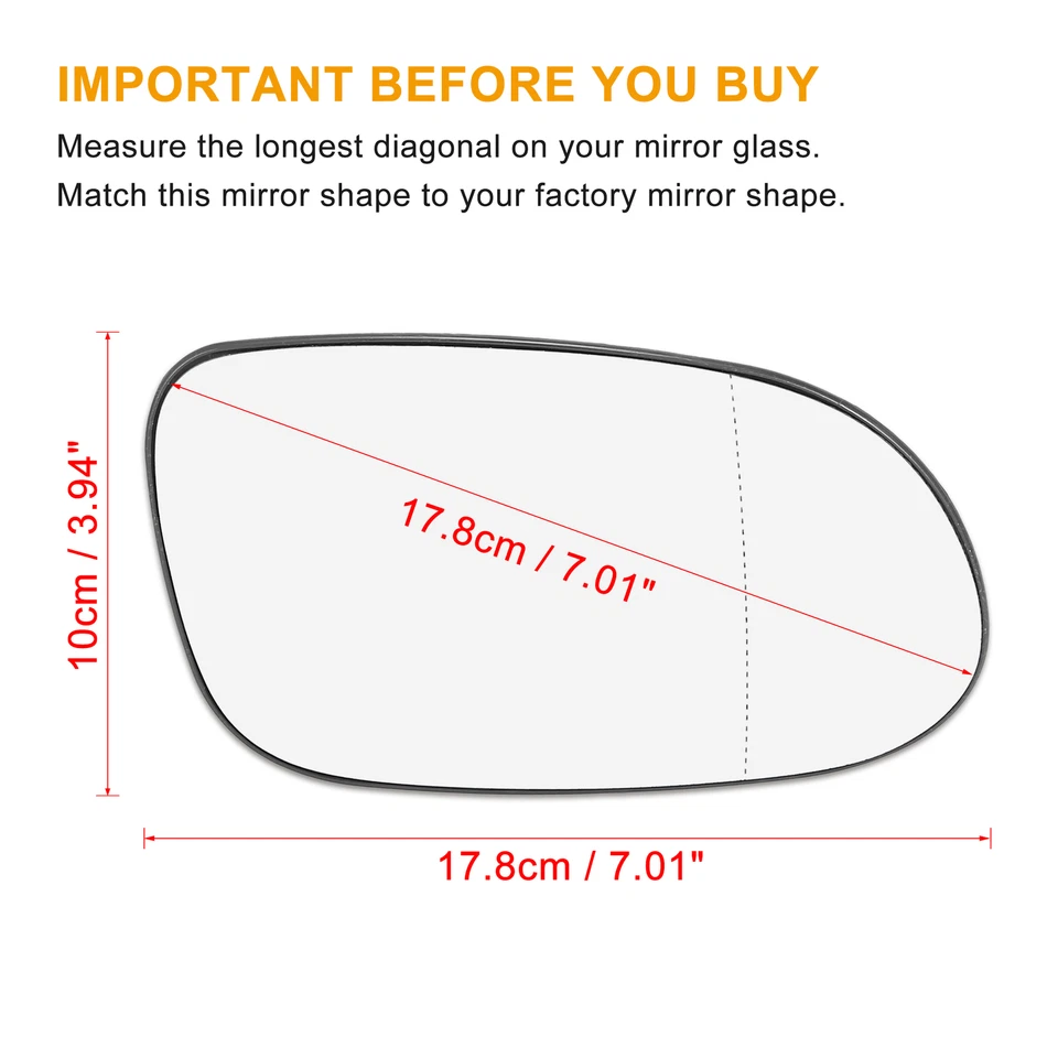 Espejo retrovisor lateral pasajero vidrio térmico con respaldo apto para Mercedes-Benz CLK55 SLK320 Foto 3 de 4
