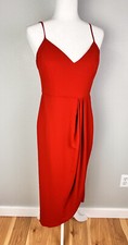 Lulu’s Size M Faux Wrap Dress Hi Low Spaghetti Straps Midi