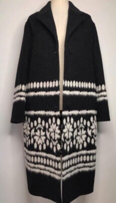 Ermanno Scervino Mantel Schwarz Stickerei 44