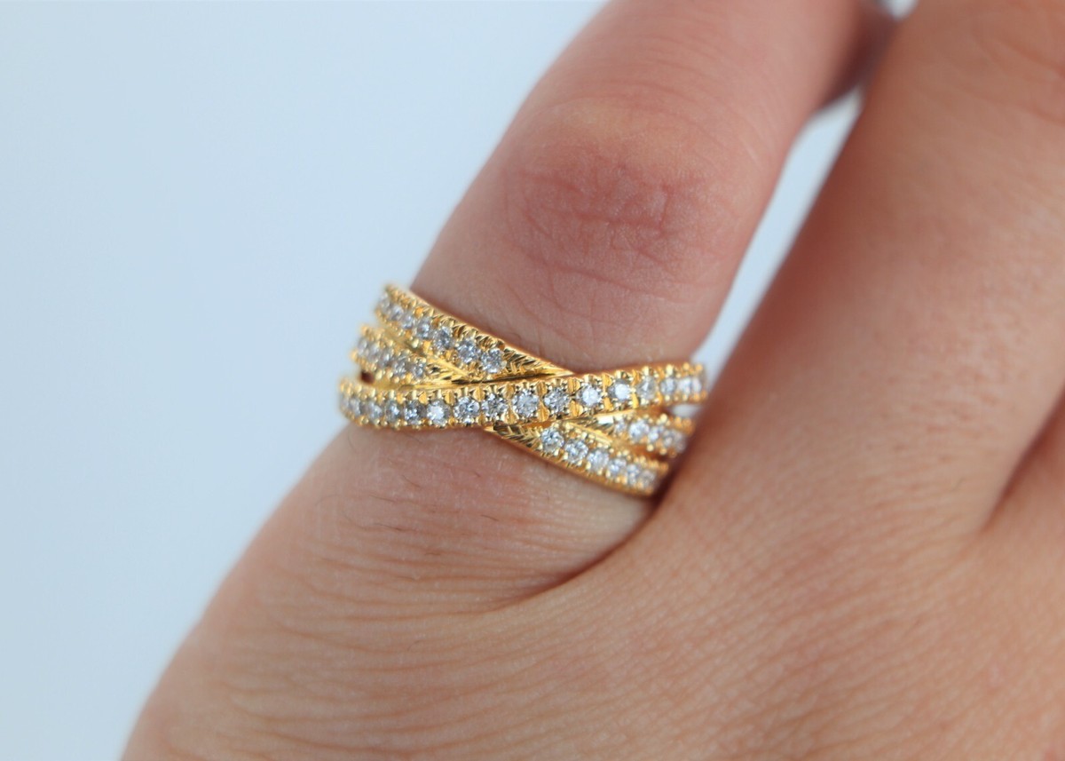 $3,650 KG 18K Yellow Gold 0.85ct Pave Round Diamond X $3,650 KG 18K Yellow Gold 0.85ct Pave Round Diamond X