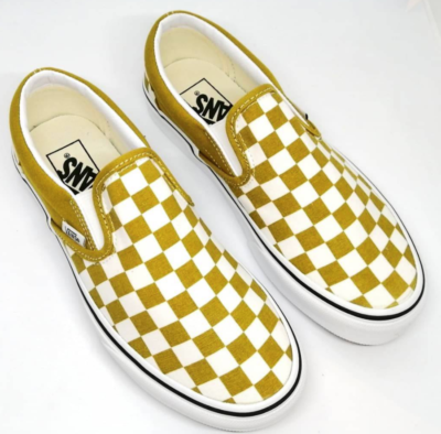 olive checkered vans