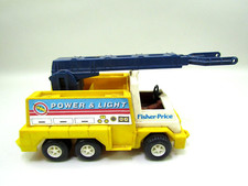 VTG 1983 Fisher Price Power & Light Work Truck Ladder Utility Incomplete 11"