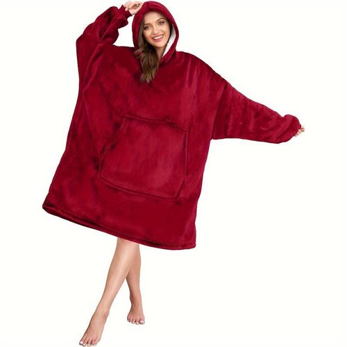 Hoodie Blanket Reversible Oversized Ultra Plush Sherpa Giant Hooded Sweatshirt - Picture 28 of 34