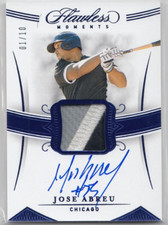 2020 Panini Flawless Patch Autographs Sapphire  #FMJA Jose Abreu 01/10