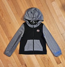 NEW Under Armour Youth Big Girl Hooded Fleece-lined Jacket, Black/Pink - YS 8