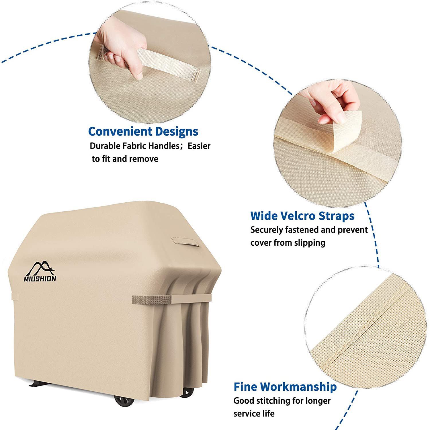 Beige Grill Cover 60" Waterproof for er Brinkmann Charbroil Holland