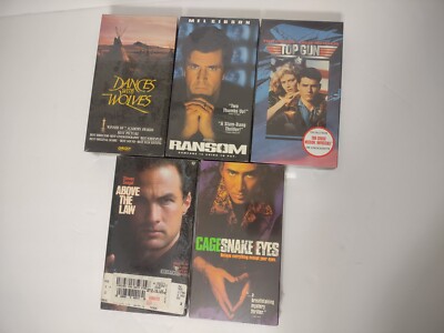 Lot NEW VHS Above The Law - Snake Eyes - Top Gun - Ransom - Dances With Wolves 