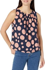 VELVET By Graham & Spencer Claudette Printed Challis Tank Top Sol S $139 D10
