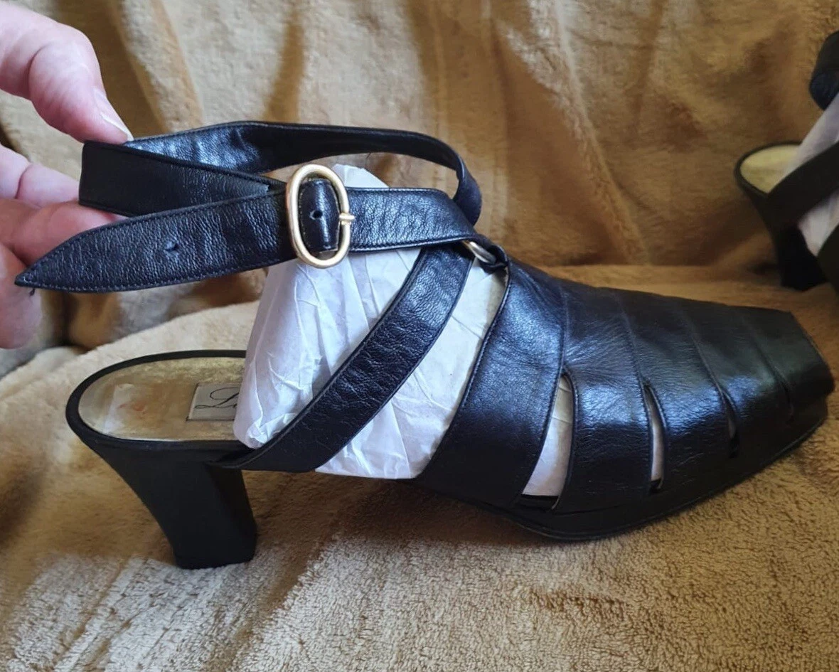 SANDALES FEMMES DIOR CUIR VÉRITABLE ESCARPINS PANTOUFLES NOIR TAILLE 39